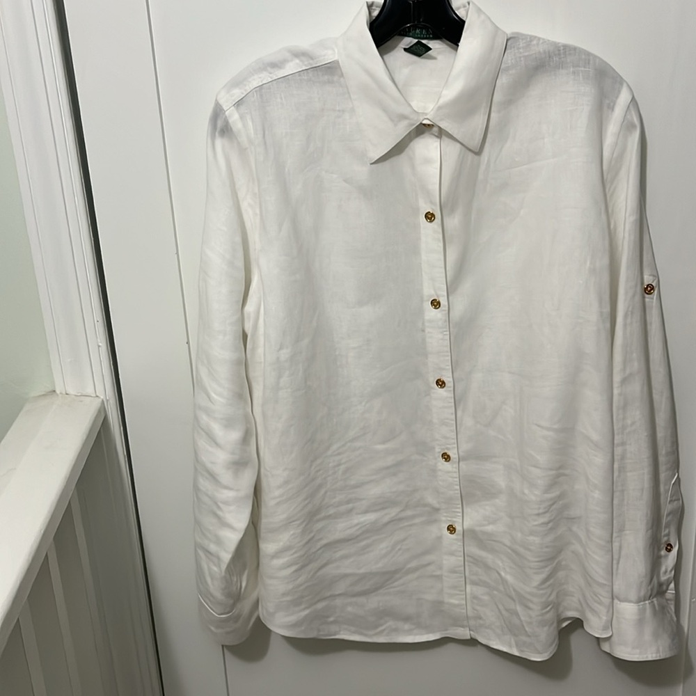 Ralph Lauren White Linen Shirt